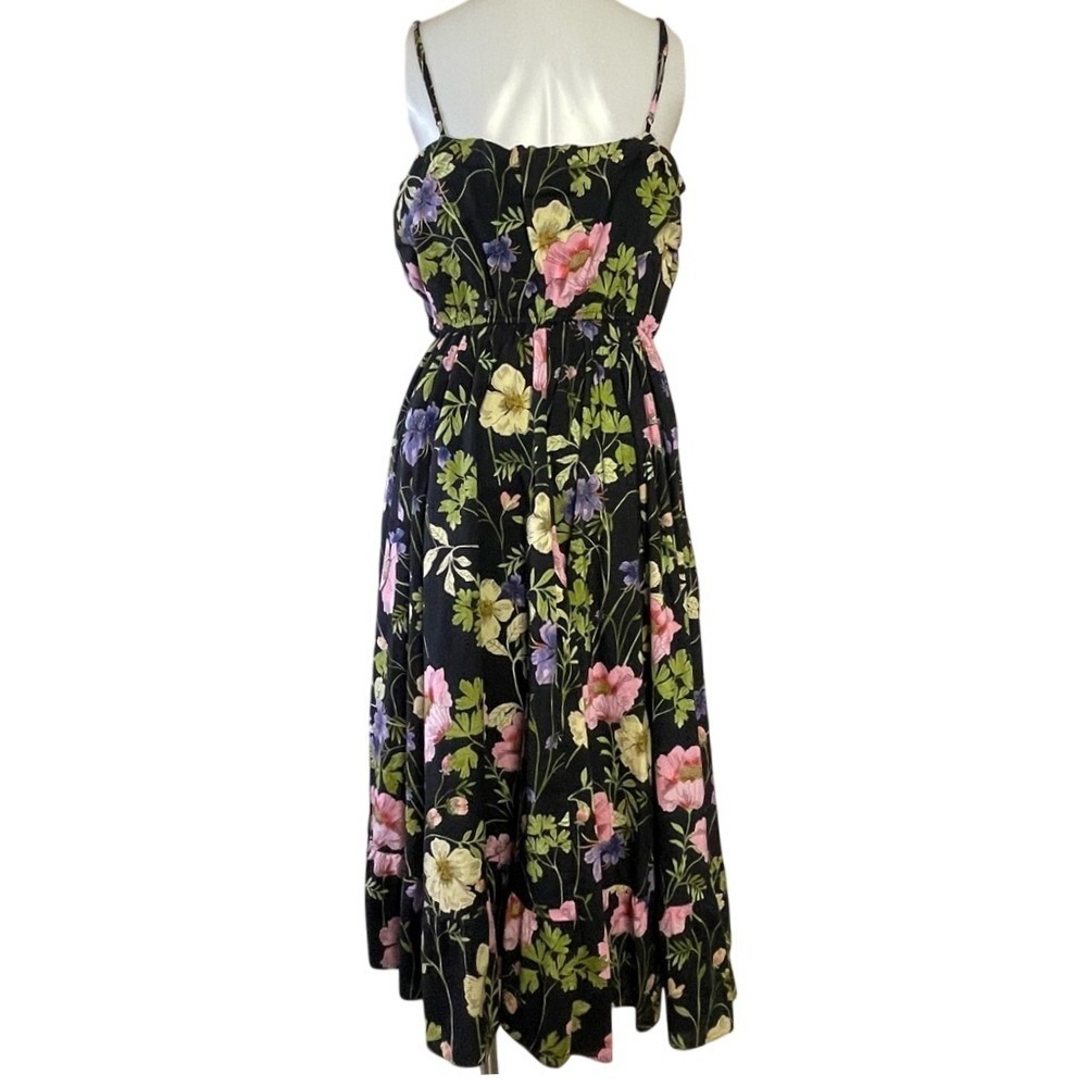 EXPRESS BLACK FLORAL SPAGHETTI STRAP FIT & FLARE DRESS Size Large - Picture 3 of 5